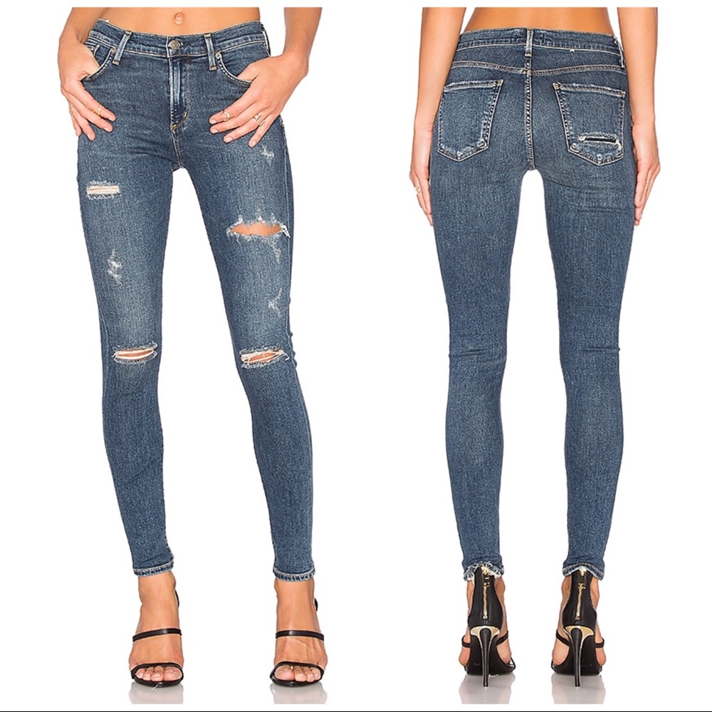 AGOLDE DISTRESSED HIGH RISE SKINNY JEANS SIZE 27 - Picture 7 of 7